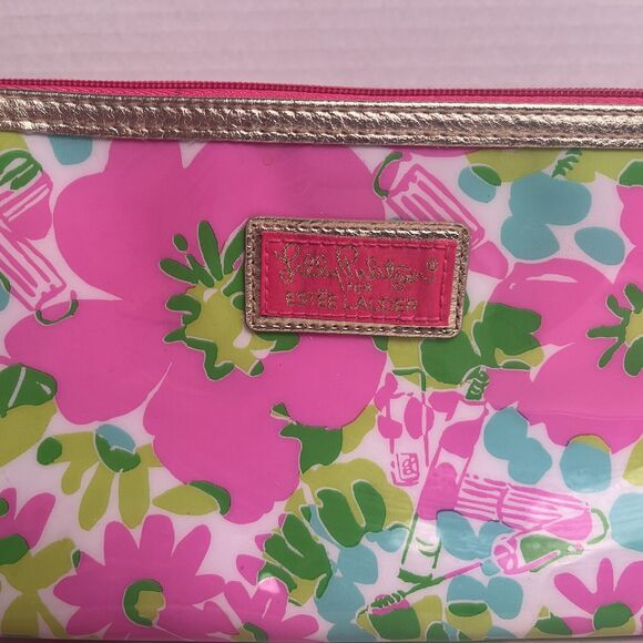 Lily Pulitzer For Estee Lauder Floral Cosmetic Travel Toiletry Bag Zip Up Lot - Picture 11 of 14